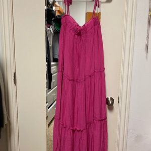 Pink tiered maxi